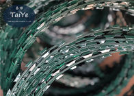 Grüner Plastik-PVCs überzogene Art hochfester Gefängnis-Rasiermesser-Draht des Rasiermesser-Draht-BTO22