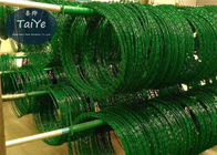 Grüner Plastik-PVCs überzogene Art hochfester Gefängnis-Rasiermesser-Draht des Rasiermesser-Draht-BTO22