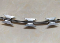 Gewundener ungestutzter Rasiermesser-scharfer Draht-nagelt einzelne Schleifen-Wand Stahl Streifen fest