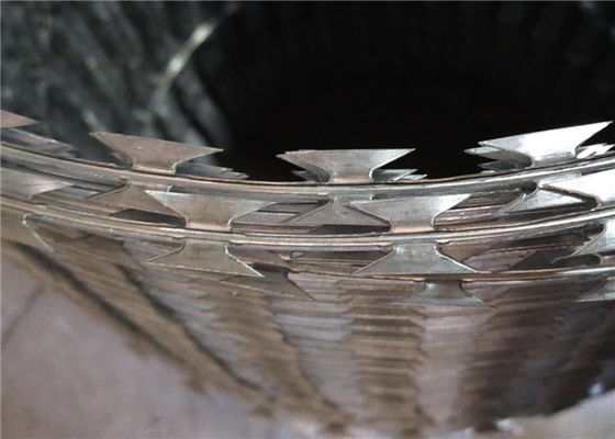 Zaun-Barbed Galvanized Razor-Draht der Spulen-BTO-10 mit Blättern