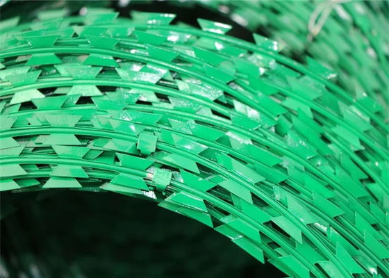 Plastikstechender Käfig farben-Rasiermesser-Draht-PVC beschichteter galvanisierter Ziehharmonika-Draht-PVCs
